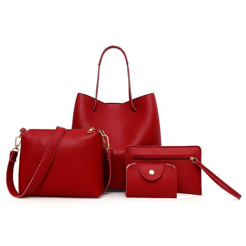 4 Pcs / 1 Set Women Leather Handbag(Free shipping today)