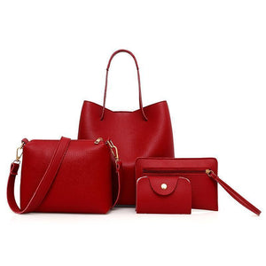 4 Pcs / 1 Set Women Leather Handbag(Free shipping today)