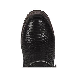 Carlito black snake ankle bootie with round toe