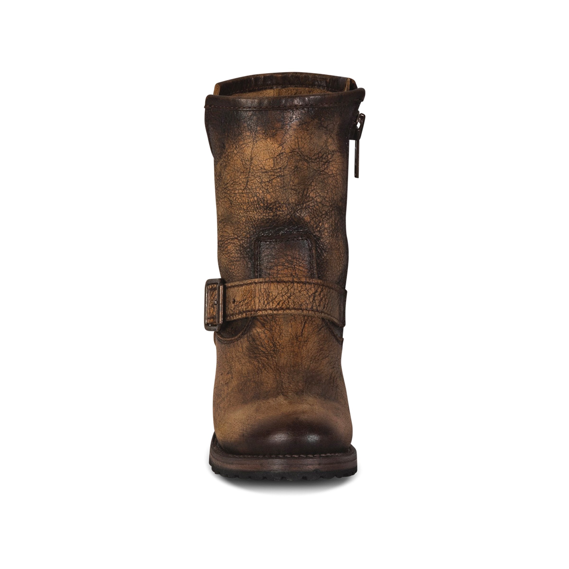 Carlito brown distressed bootie with ankle strap