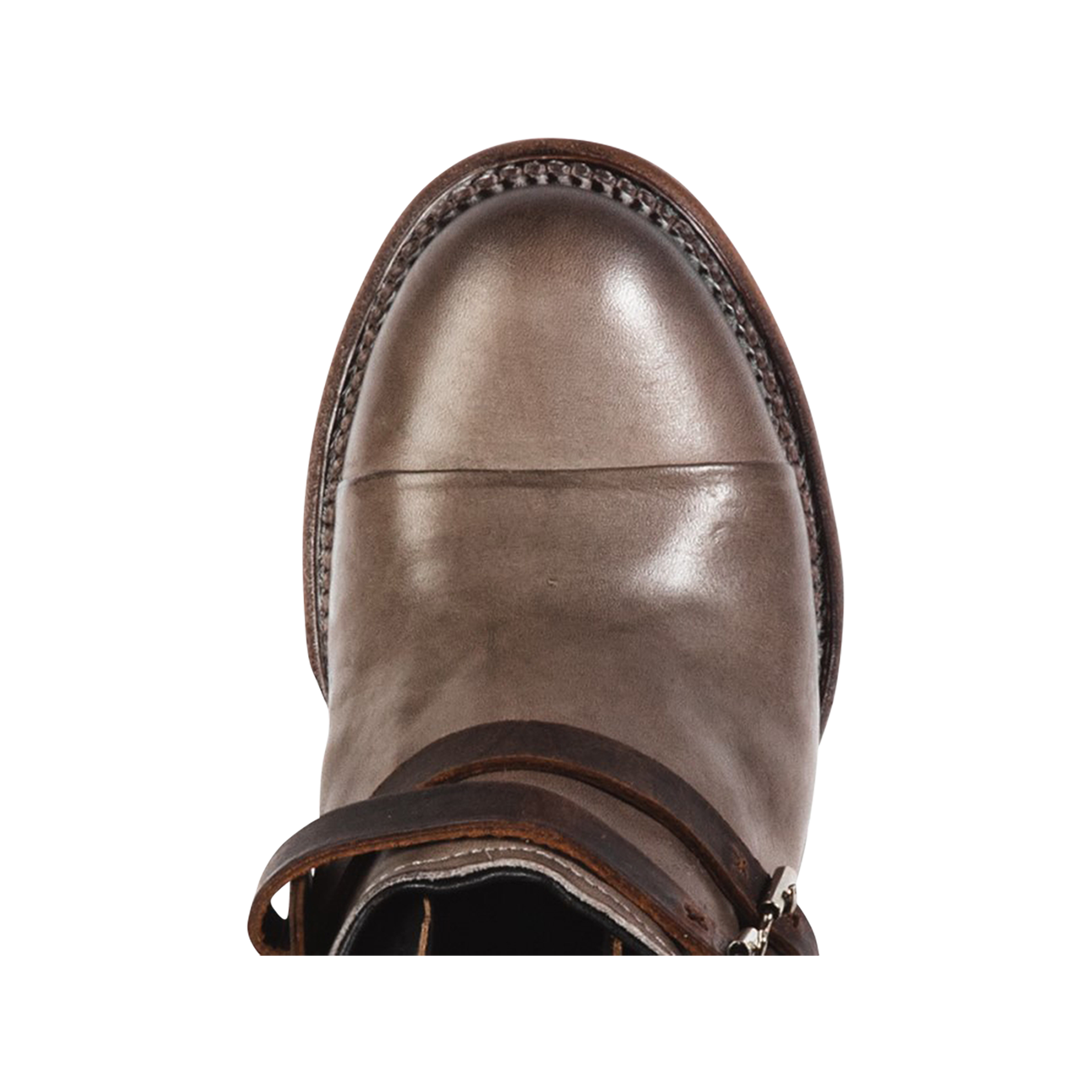 Crue grey multi round toe leather bootie