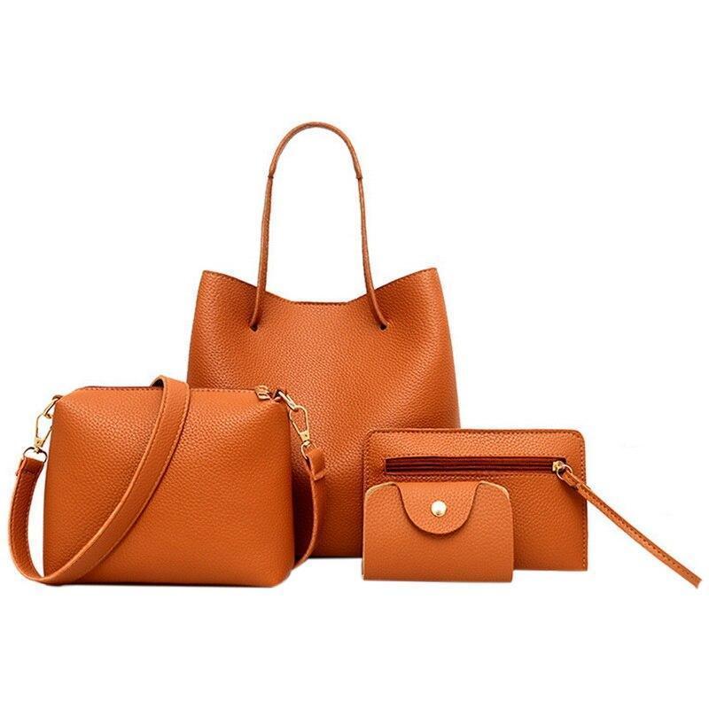 4 Pcs / 1 Set Women Leather Handbag(Free shipping today)